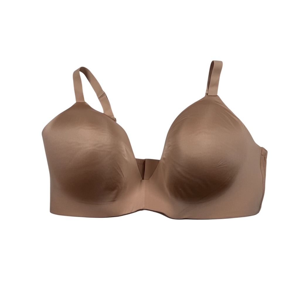 SKIMS T Shirt Bra Women 44DDD Clay Tan Wireless Seamless Plunge Everyday